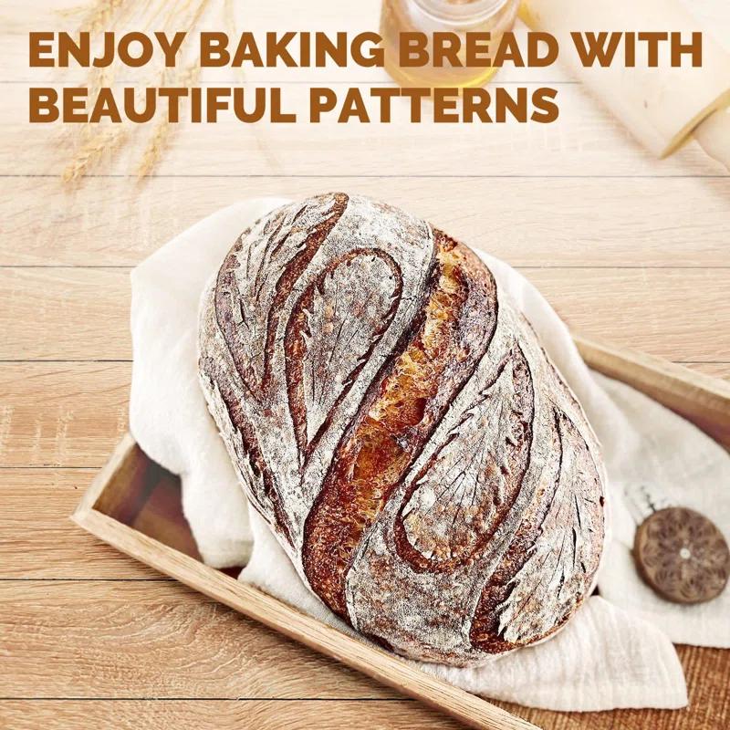 Bread Banneton Proofing Basket Set Of 2, 9 Inch Round & 10 Oval Cane Sourdough Baskets With Lame + Dough Scraper Linen Liner Basting Brush For Making Baking Fermentation