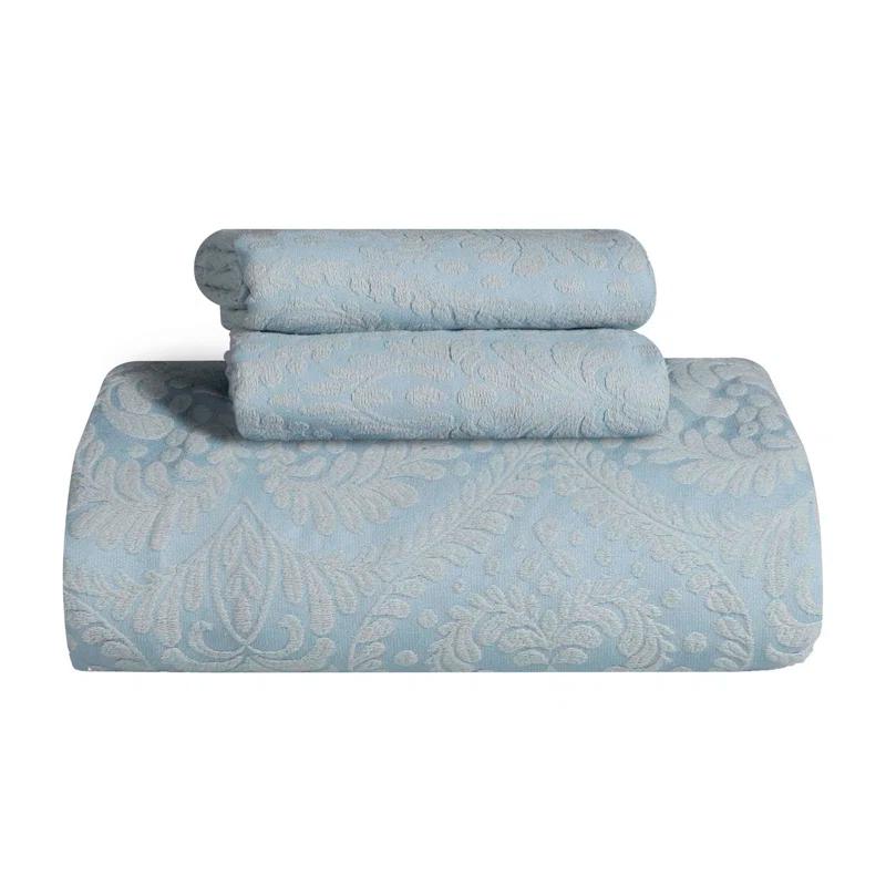 Aspen Floral Scalloped Edge Cotton Blend Coverlet / Bedspread Set