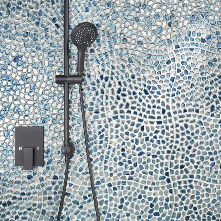 Bond Tile Fractal Pebble 11.88 in. x 11.88 in. Polished Glass Wall Mosaic Tile (0.98 Sq. Ft. / Each) | Wayfair