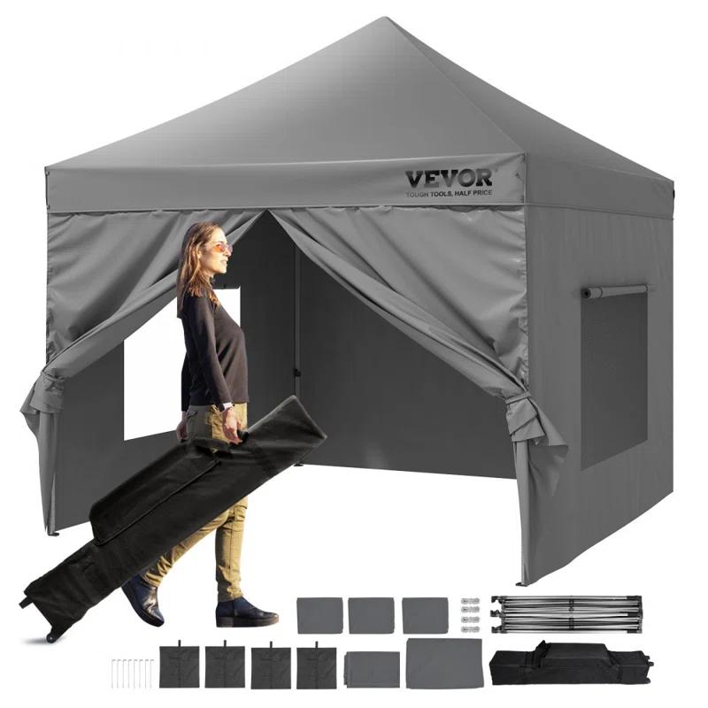 Stellweilan Tessberg 10x10 FT Pop up Canopy with Removable Sidewalls, Instant Canopies