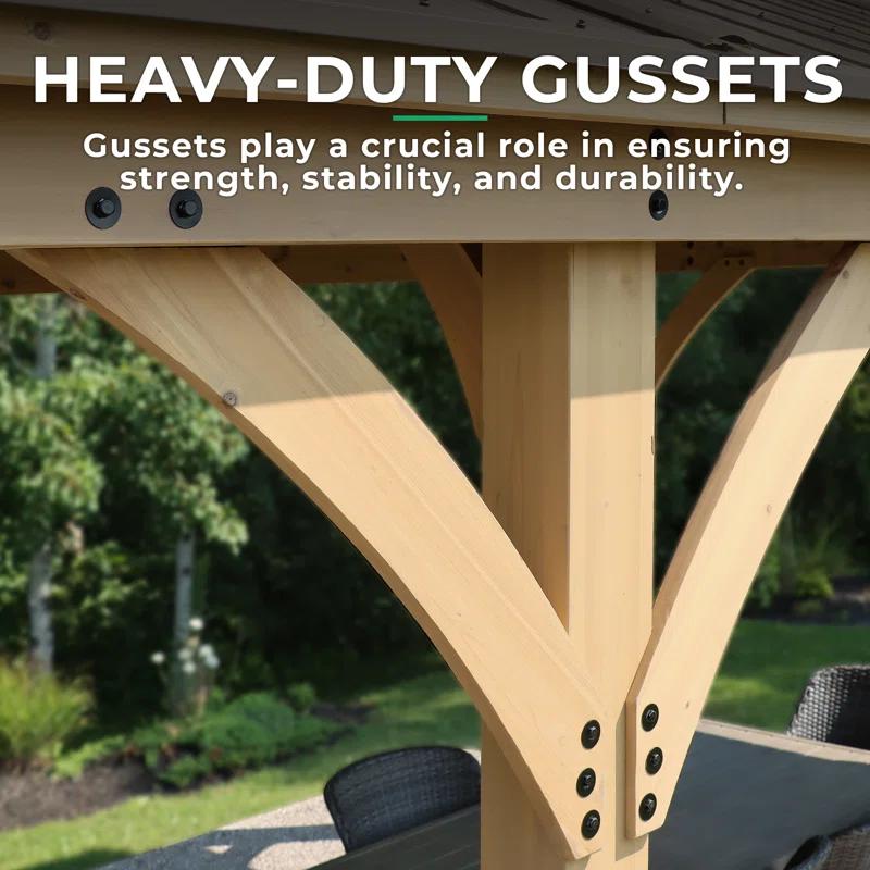 Yardistry Meridian 12 Ft. W x 20 Ft. D Solid Wood Patio Gazebo