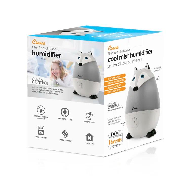 Crane USA Adorable - Mini Fox - Cool Mist Humidifier, 0.5 Gal.