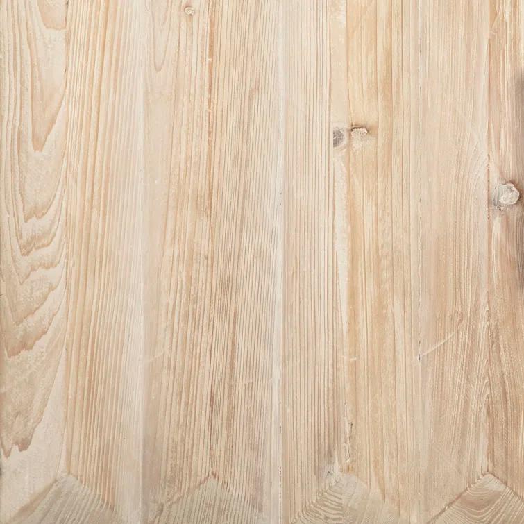 Dovetail Furniture Moura 84" Carved Door Front Reclaimed Pine Sideboard in Light Blond with Iron Legs | Perigold