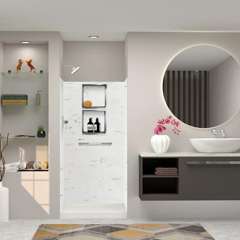 Transolid SaraMar 36'' W 36'' D 72'' H Glue Up Solid Surface Wall