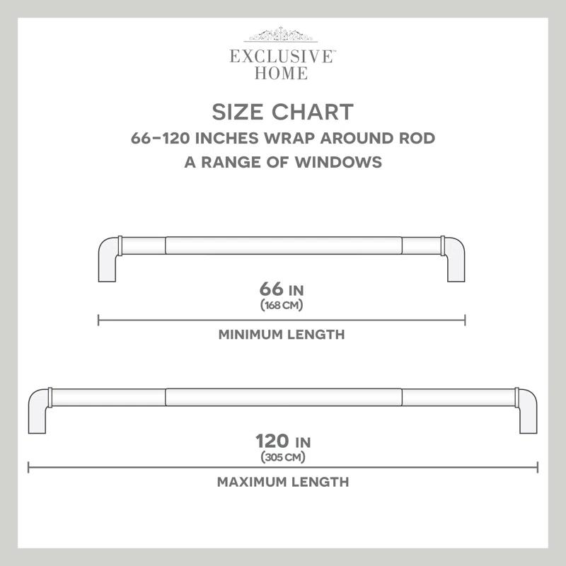 Exclusive Home Hyde Wrap Around Curtain Rod, Adjustable