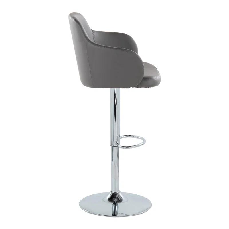 LumiSource Boyne Swivel Upholstered Adjustable Height Counter Stool with Metal Frame (Set of 2)