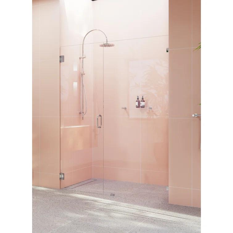 Glass Warehouse Illume 59.5 in. x 78 in. Fully Frameless Wall Hinge Shower Door GW-WH-59-5-CH