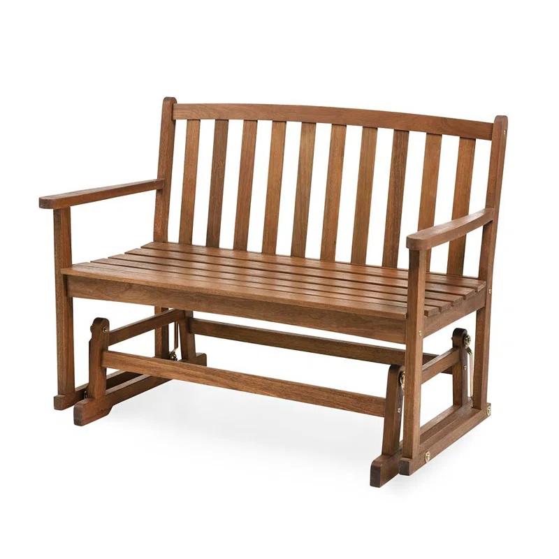 Plow & Hearth Lancaster Gliding Solid Wood Bench
