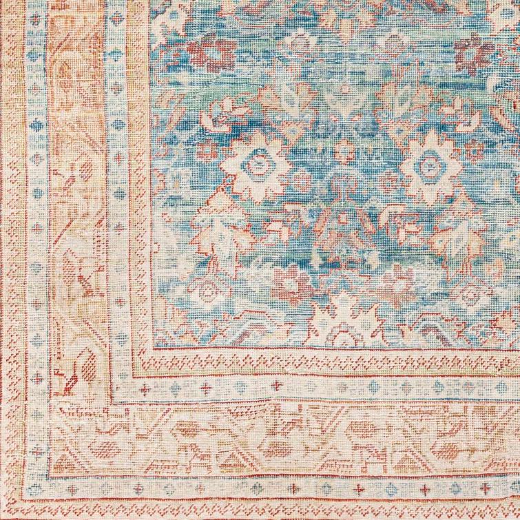 Emi Oriental Dark Blue/Brick Red/Cream Area Rug