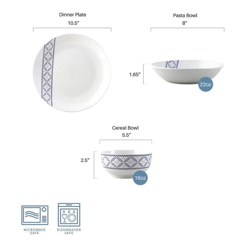Studio Nova Preslie 18-Piece Porcelain Dinnerware Set, Service for 6