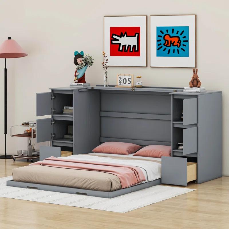 Cosmic Murphy Bed with Drawers, Cabinets and USB Ports