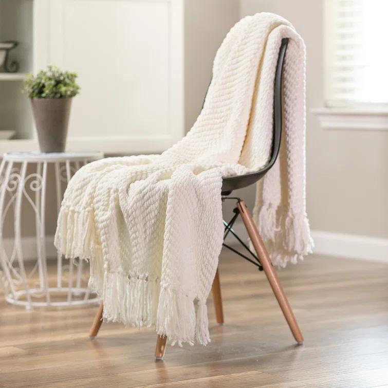 Chanasya Textured Knitted Throw & Reviews | Wayfair