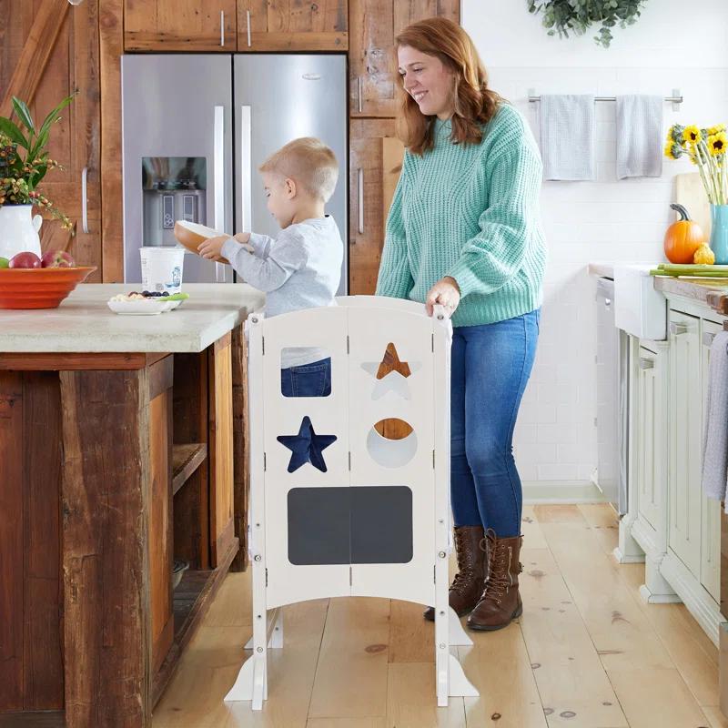Guidecraft Classic Kitchen Helper Foldable Step Stool