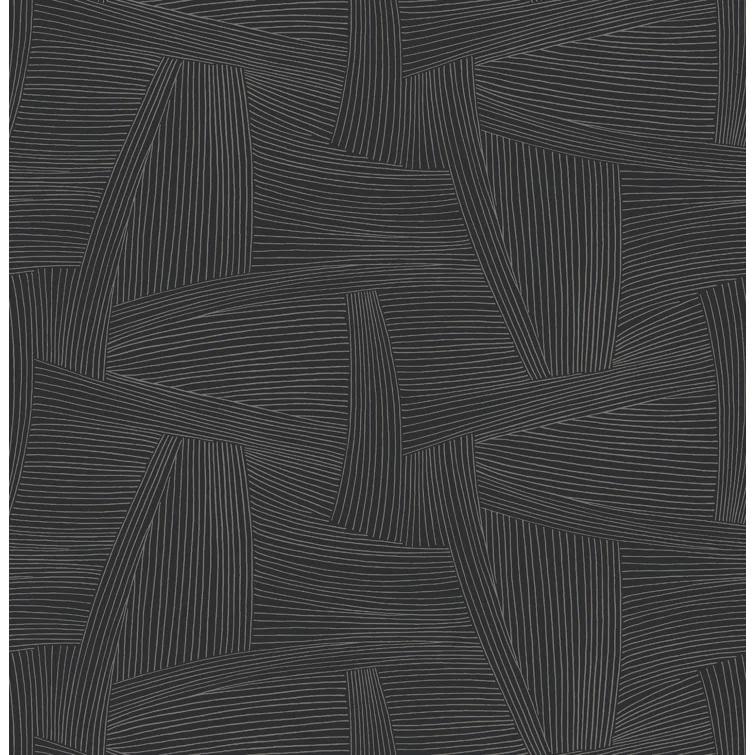 A-Street Prints Reid Black Woven Geometric Wallpaper | Perigold