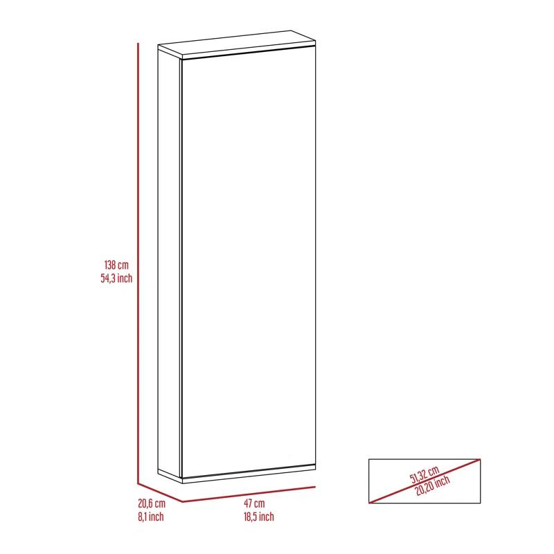 Hokku Designs Domanique Mirror Door Wall Mounted Shoe Rack, 10-Pair Capacity