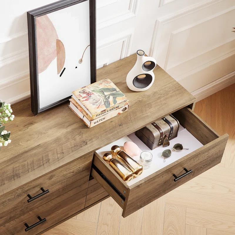 Charlton Home® 4-Drawer Chest, 4 Drawer Dresser TV Stand , Dressers Bedroom Furniture Large Storage Tower Unit