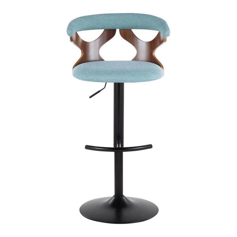 LumiSource Gardenia Swivel Upholstered Adjustable Height Counter Stool with Metal Frame (Set of 2)