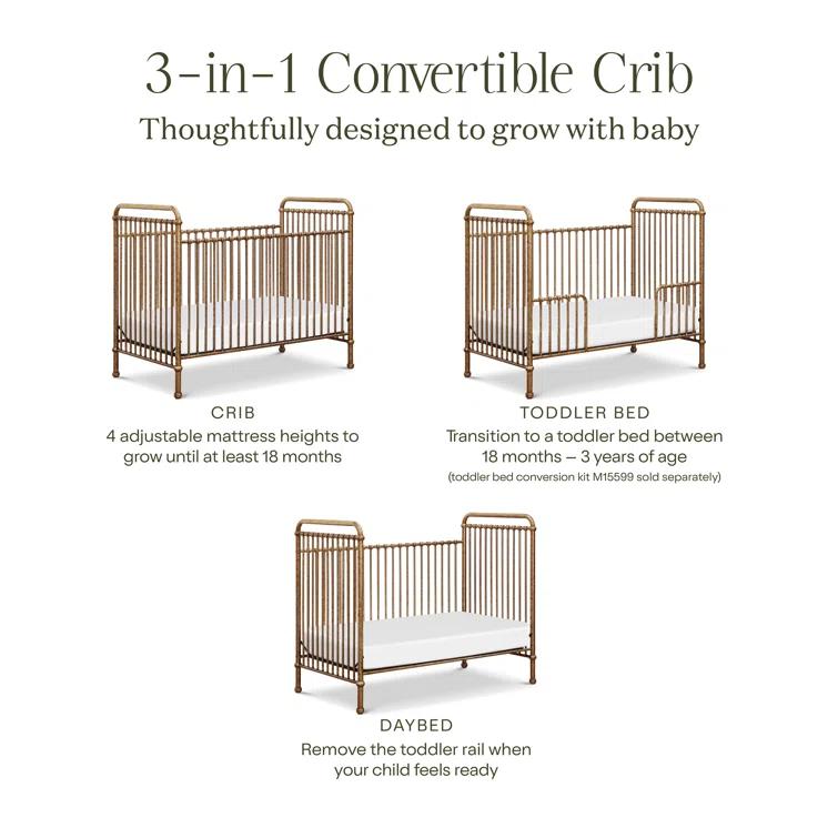 Abigail Greenguard Gold Certified 3 -in-1 Convertible Crib