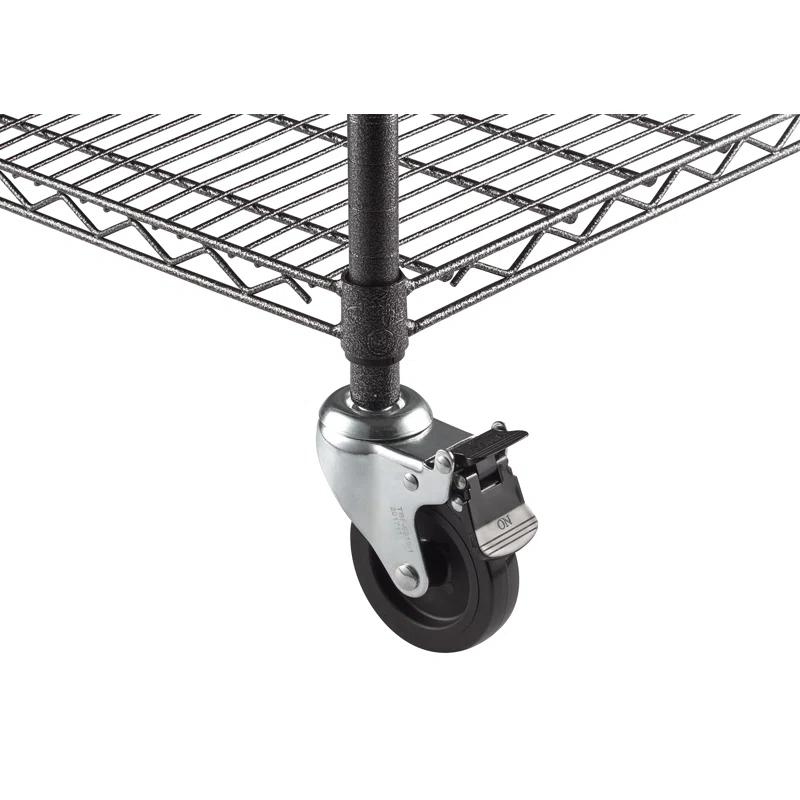 Trinity TRINITY PRO Black 5-Tier NSF Steel Wire Garage Storage Shelving Unit w/ Wheels