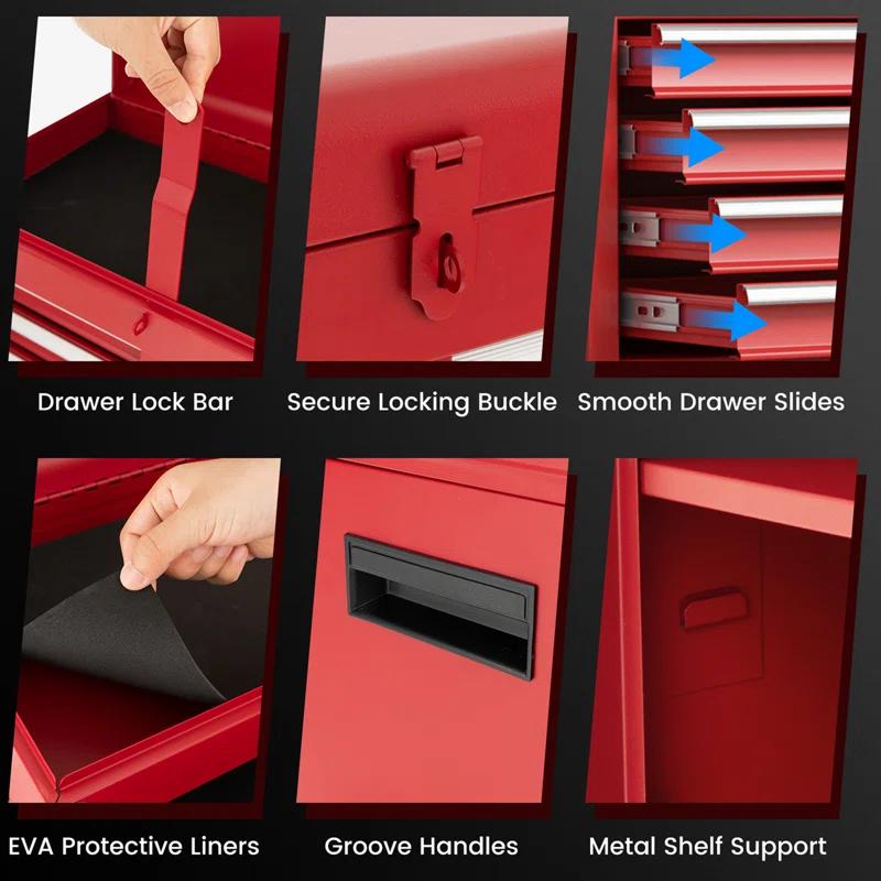 WFX Utility™ 23.5'' W 5 -Drawer Iron Combination Set with Wheels