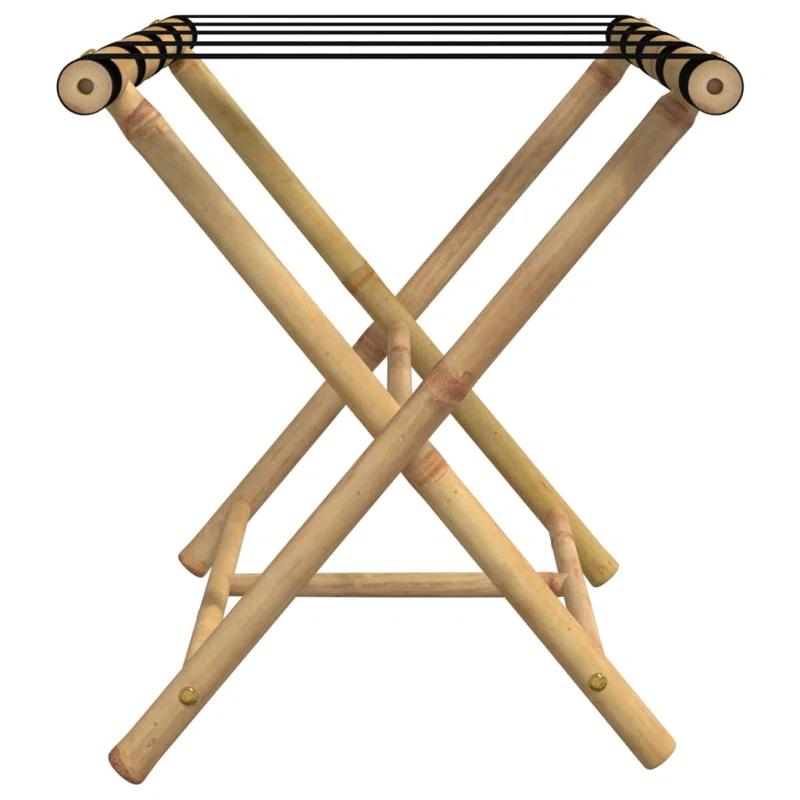Vidaxl Folding Luggage Rack 24.4"X16.5"X19.9" Bamboo