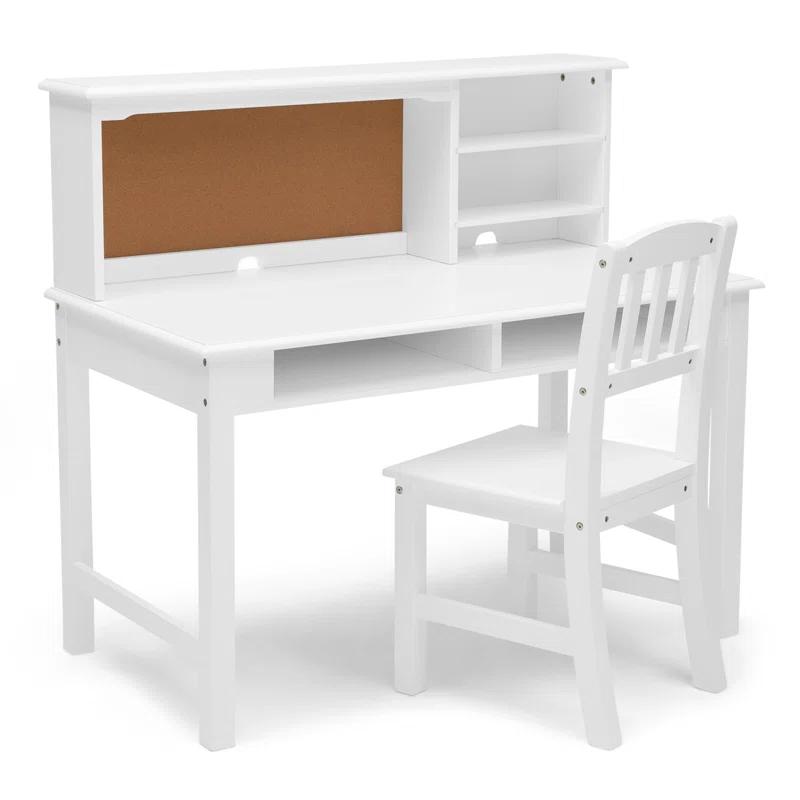 Delta Children Kids 44" W Writing Desk with Hutch And Chair Set