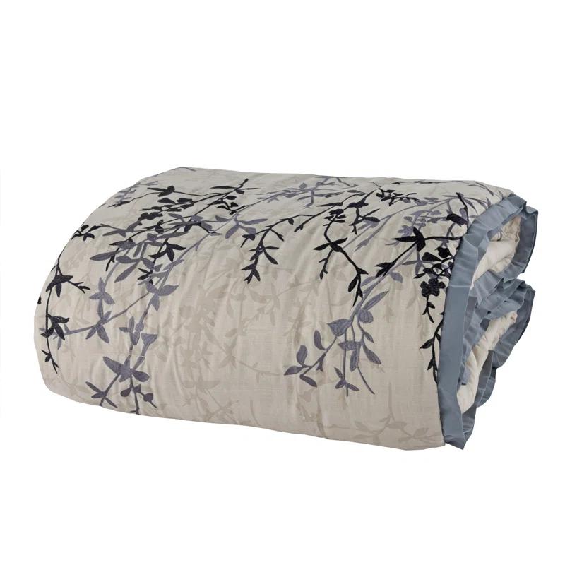 Riverbrook Home Hayden Beige/Blue Polyester 8 Piece Comforter Set