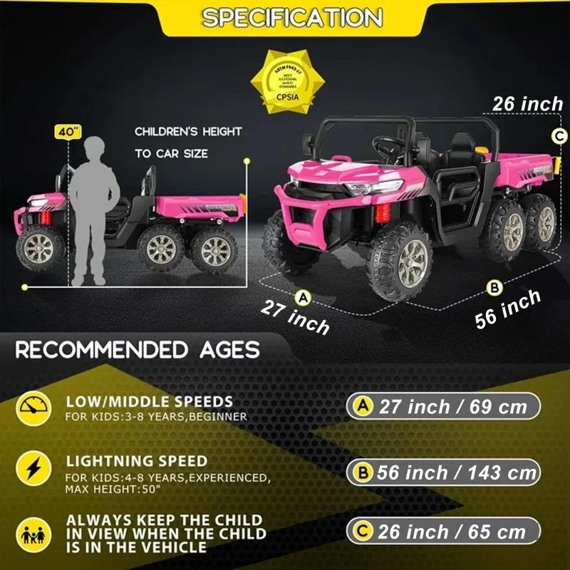 Himimi Delia Himimi 24 Voltage  Ride On Dump Truck, 2 Seater Kids UTV with Electric Dump Bed, Remote Control
