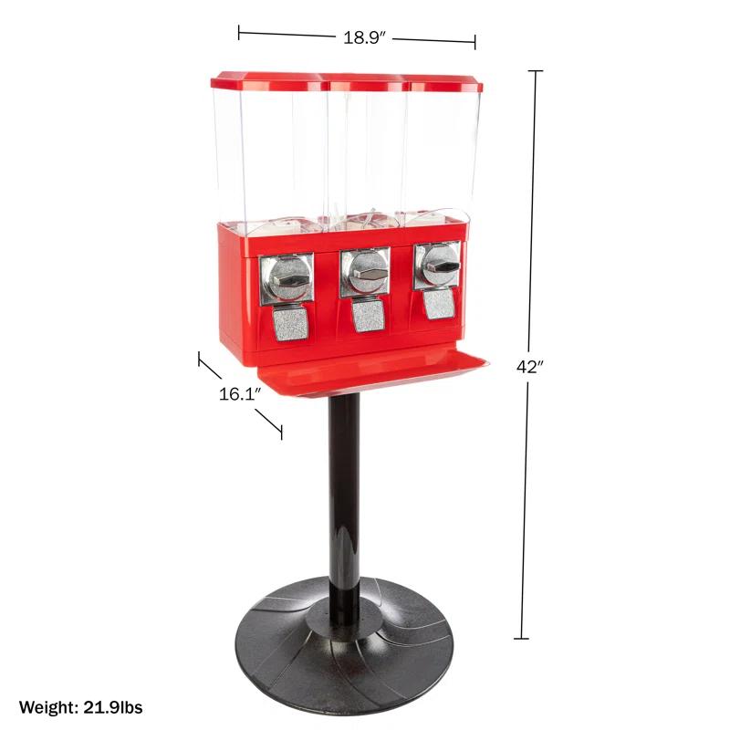 Great Northern Popcorn Great Northern Popcorn Triple Gumball Machine with Stand Red