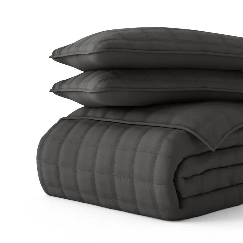 Simply Soft™ Double Brushed Microfiber Square Pattern Quilted Coverlet Set