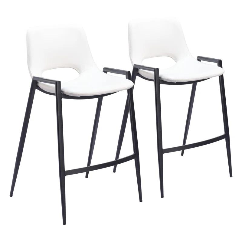 Desi Black Upholstered Counter Stool (Set of 2)