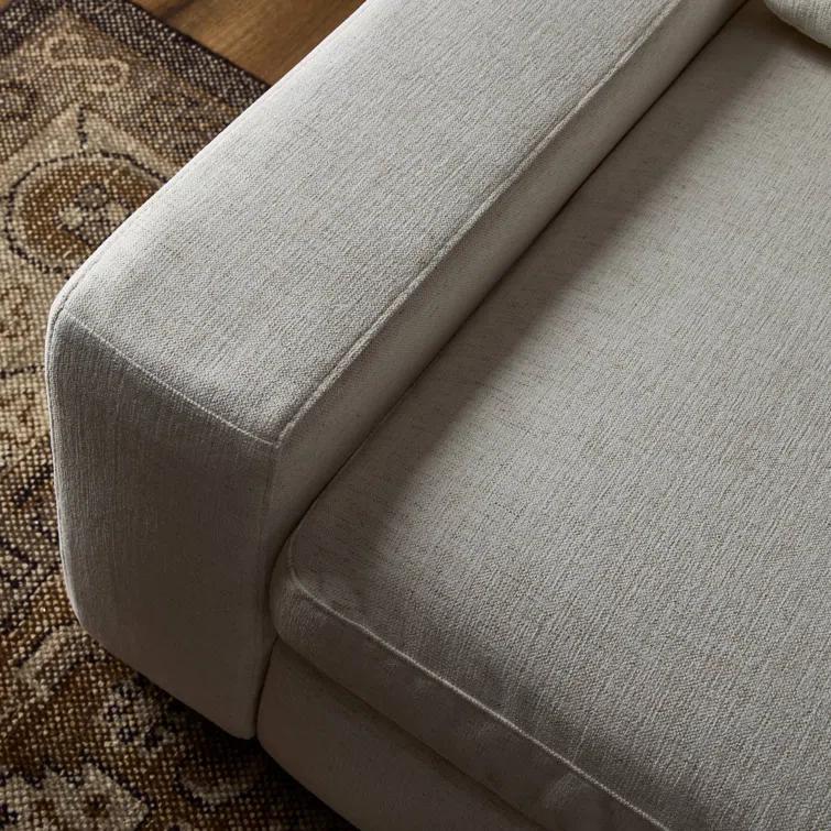 Snow White Crypton Velvet Track Arm Sofa, 89"