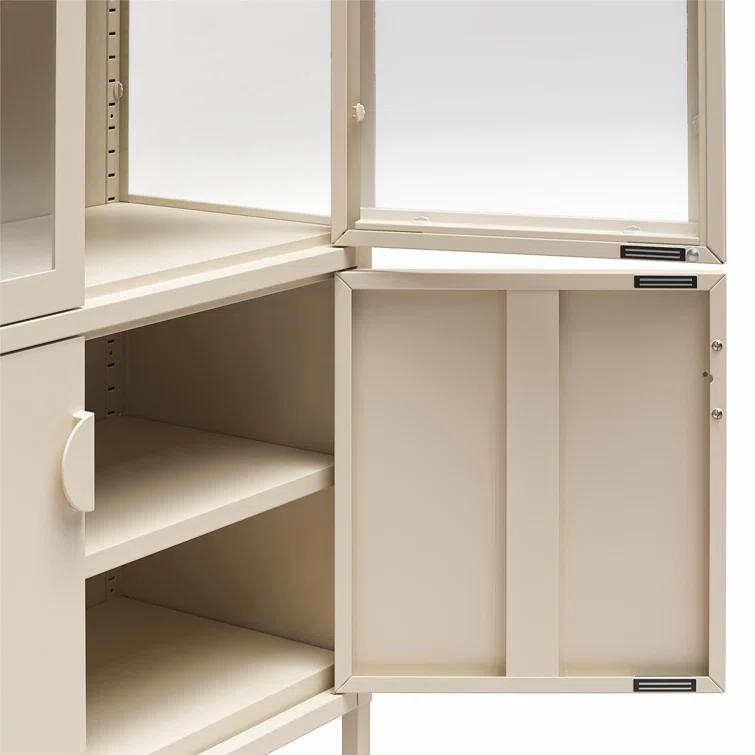 CosmoLiving by Cosmopolitan Chloe Tall Metal Display Cabinet with 2 Arched Glass Doors