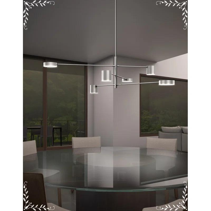 Counterpoint 6 - Light Dimmable LED Sputnik Modern Linear Chandelier
