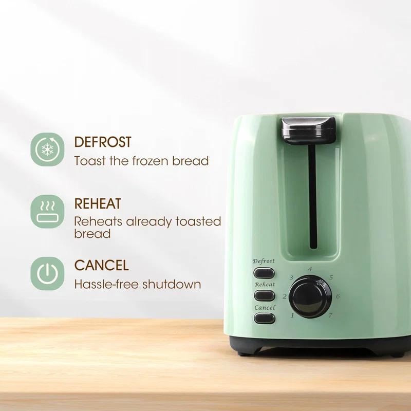 JADOOG 2 Slice Toaster, 1.3 Inches Wide Slot Bagel Toaster With 7 Shade Settings And Double Side Baking