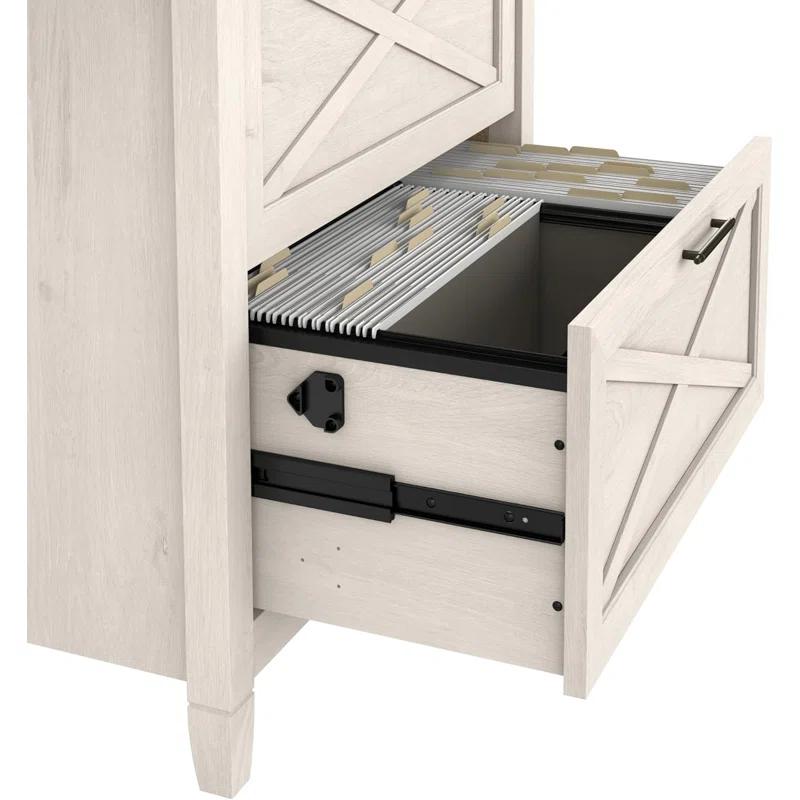Inbox Zero 2 Drawer Lateral File Cabinet In Linen White Oak | Document Storage For Home Office | Accent Chest With Drawers