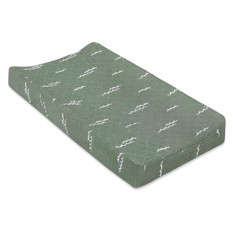 Ocean Waves Quilted Muslin Changing Pad Cover