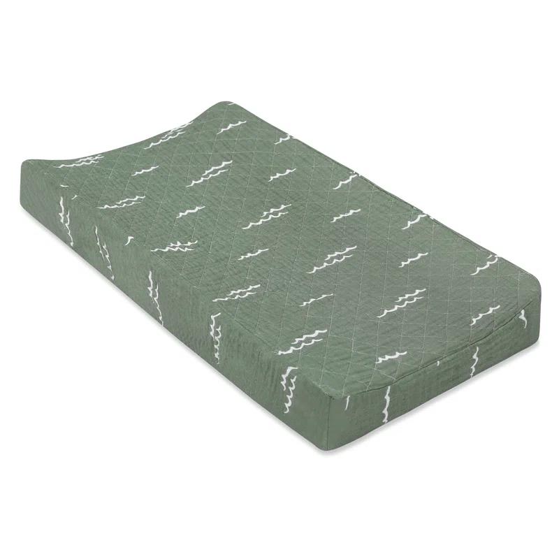 Ocean Waves Quilted Muslin Changing Pad Cover