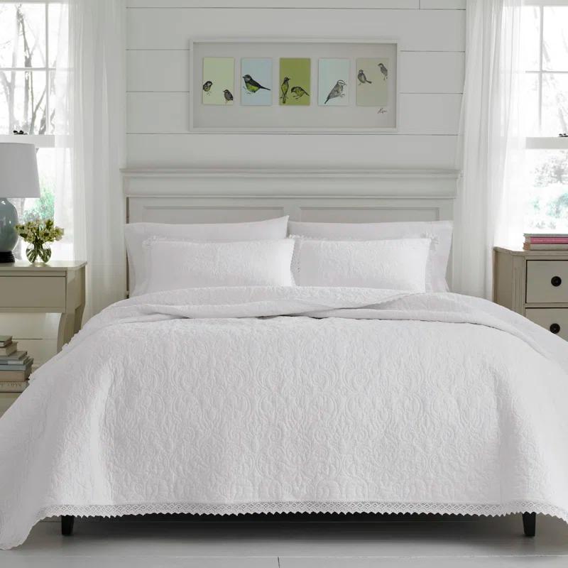 Laura Ashley Laura Ashley Heirloom Crochet Cotton Reversible Quilt Set