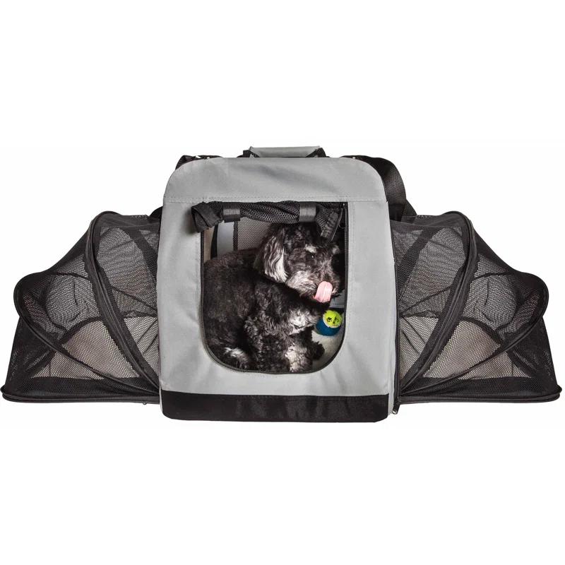 Pet Life 'Hounda Accordion' Metal Framed Soft-Folding Collapsible Dual-Sided Expandable Pet Dog Crate