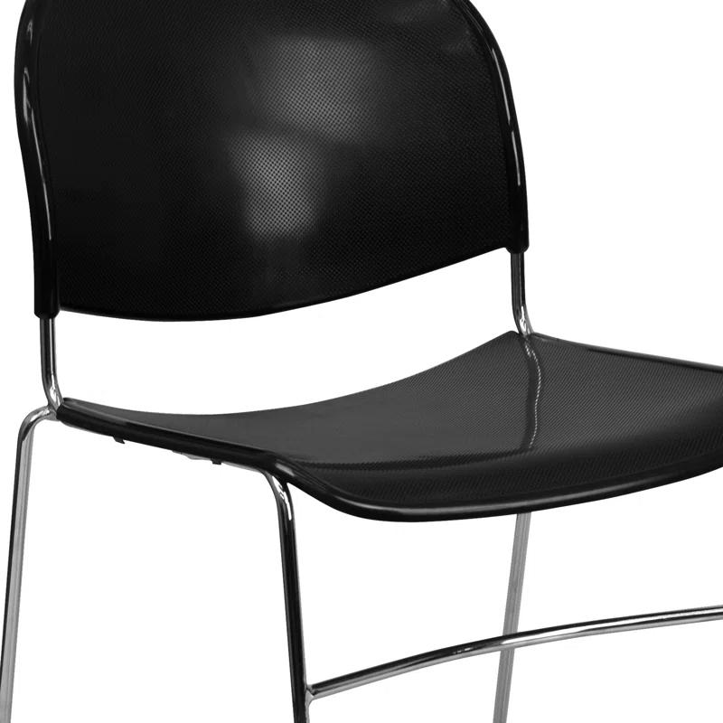 Flash Furniture Gaea 880 lb. Capacity Ultra-Compact Stack Chair with Metal Frame (Set of 5)