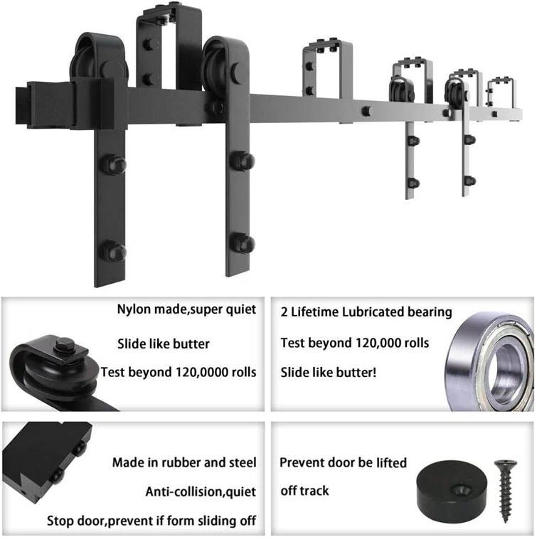 Lazio LAZ Sliding Double Bypass Double Door Barn Door Hardware Kit