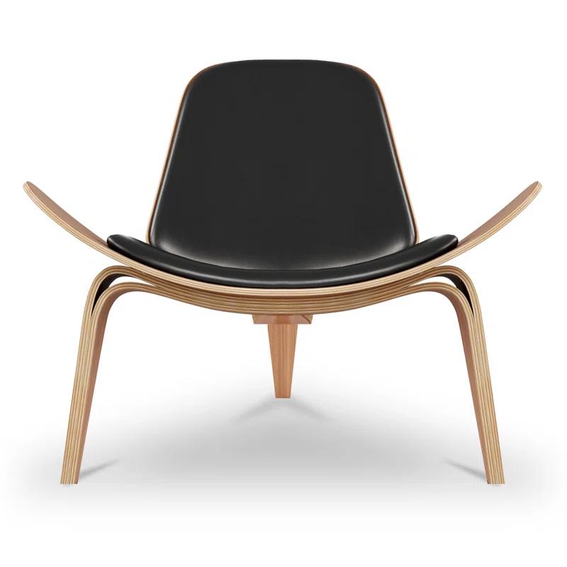 Modholic Modholic Arch Shell Chair, Black - Real Leather
