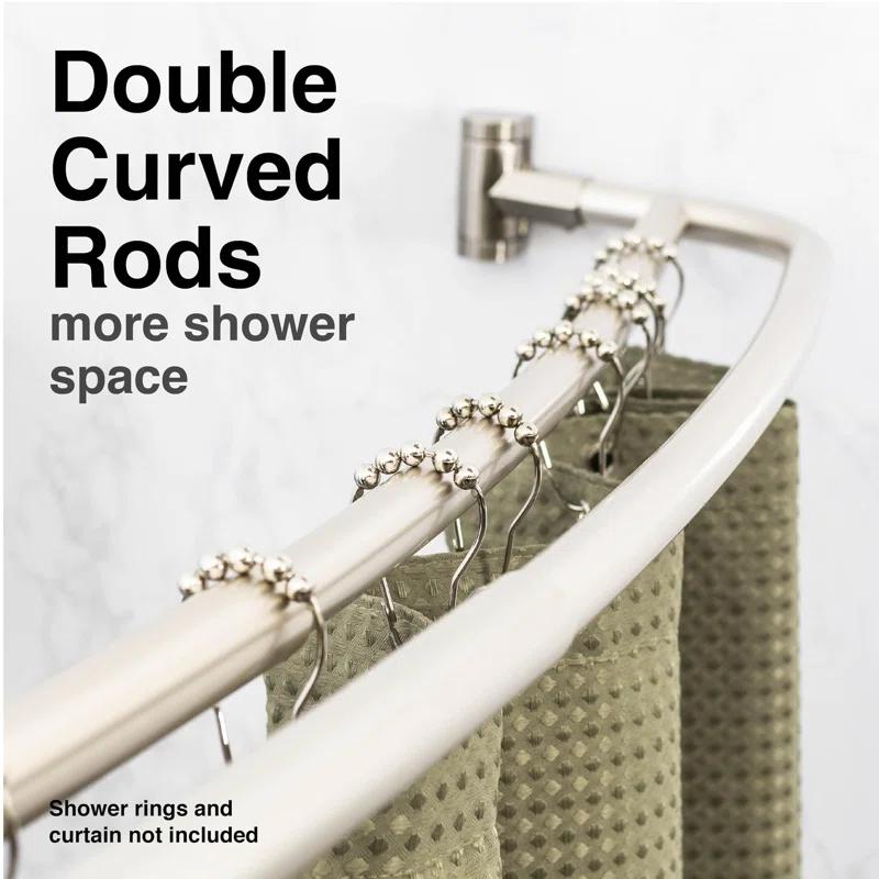 VOMGEB1 Double Curved Shower Rod, Durable Metal Construction