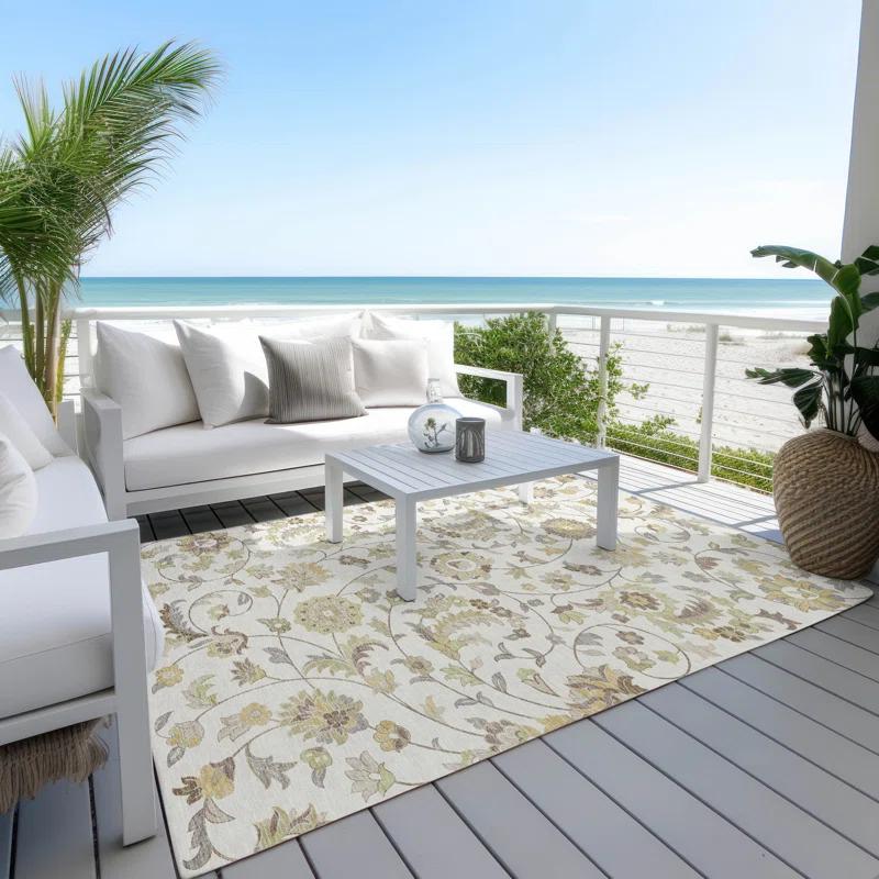 Machine Washable Indoor/Outdoor Chayden ACN1006 Ivory Rug