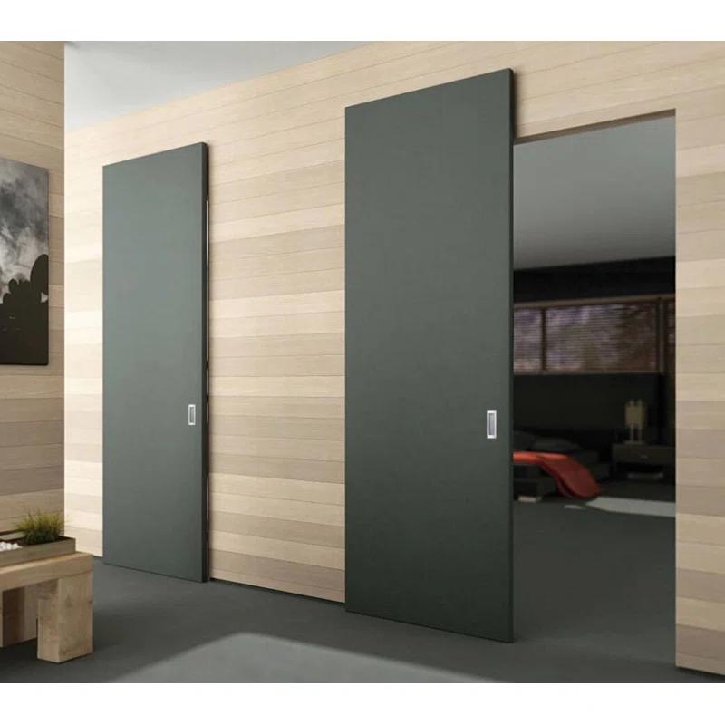 SARTODOORS Hidden Barn | Planum 0770 Painted | Sturdy Finished Flush Modern Doors | Magic Concealed Sliding Set
