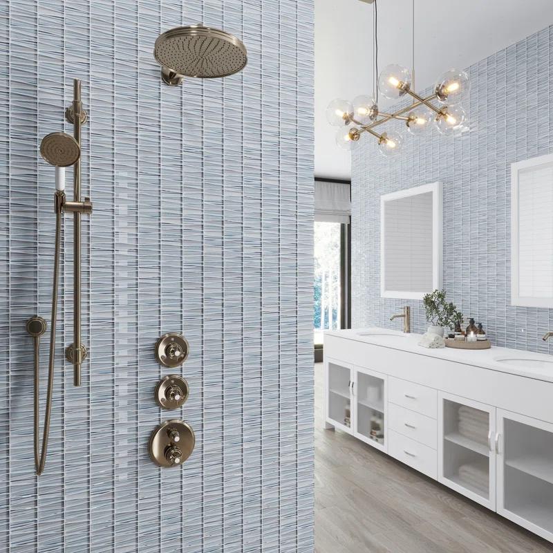 Apollo Tile 12"X12.9" Triangle Glass Mosaic Tile