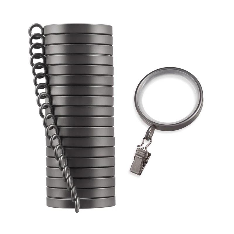 MODE Cambria Designer Series 2 inch Premium Easy Glide Metal Curtain Rings with Smooth, Quiet Nylon Inserts