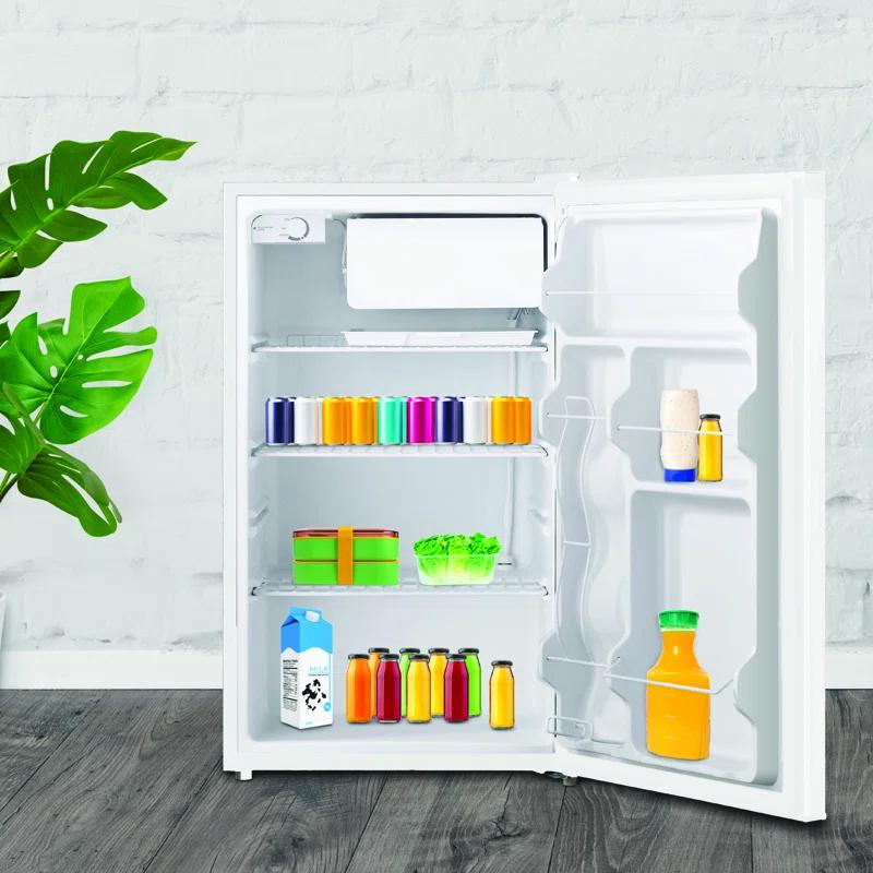 Keystone 4.4 cu. ft. Compact Freestanding Drink and Snack Mini Fridge with Freezer in White