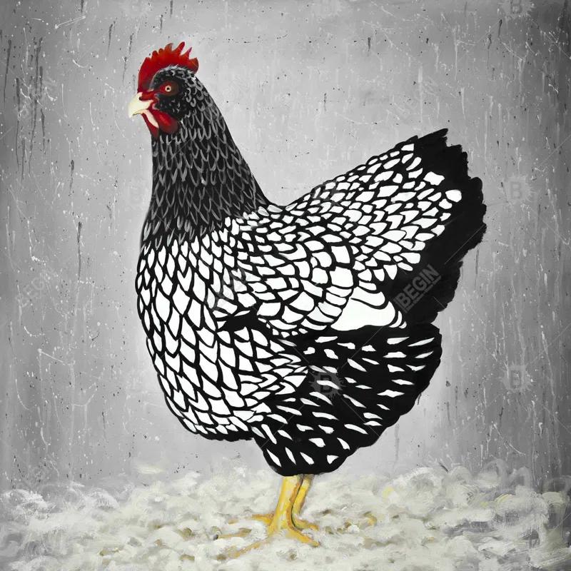 Begin Edition International Inc. " Black And White Wyandotte Hen "